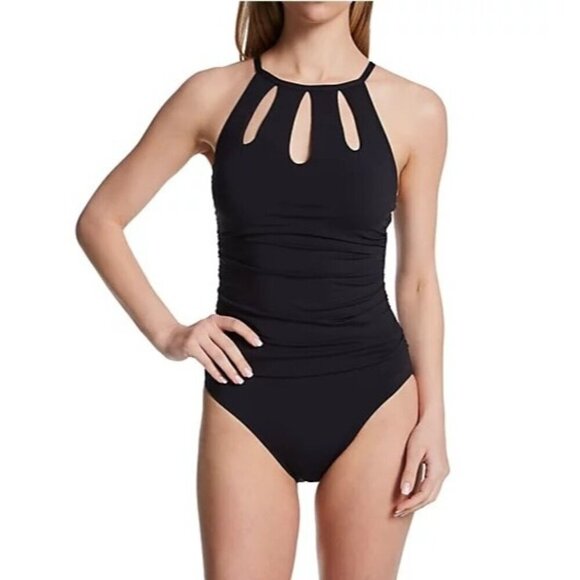 Bleu Rod Beattie Get The Look Hi-Neck Mio One Piece Swimsuit NWT size 8 - Picture 1 of 5